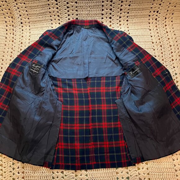 Vintage Fioravanti Tartan Plaid Sport Coat w/ Firmin London Gold Buttons 42 Reg - Picture 6 of 16